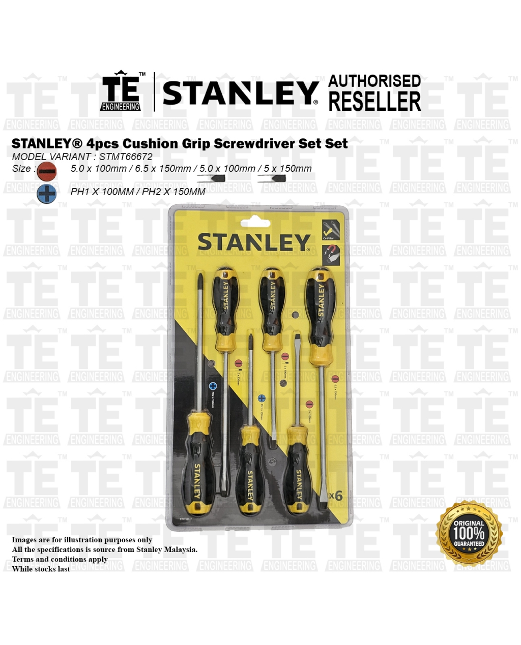 STANLEY 6pcs CG3 Screw Driver Set STMT66672 | TE Engineering