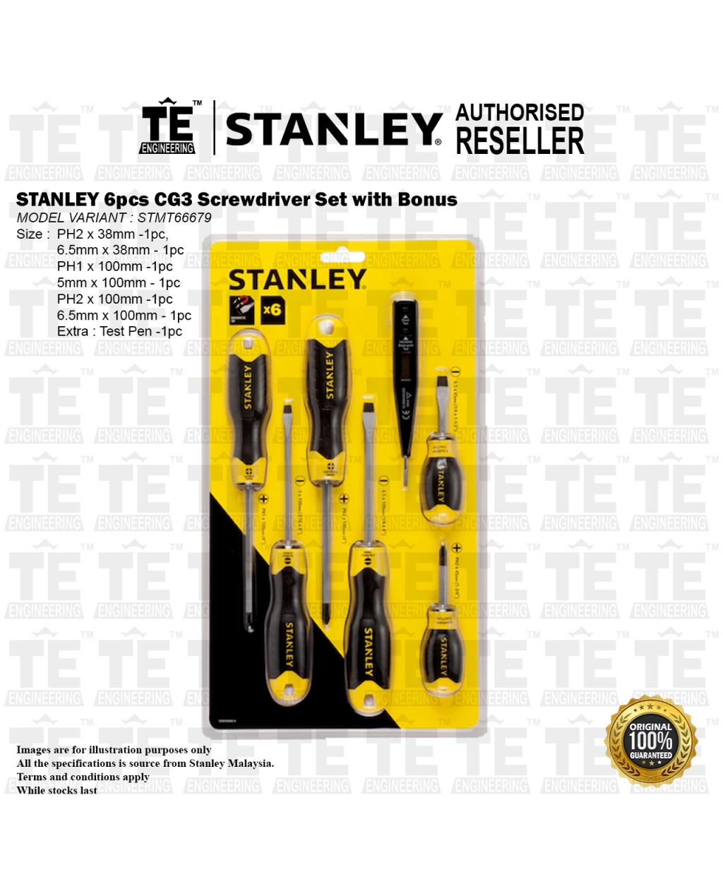 STANLEY 6pcs CG3 Screw Driver Set With Bonus STMT66679 | TE Engineering
