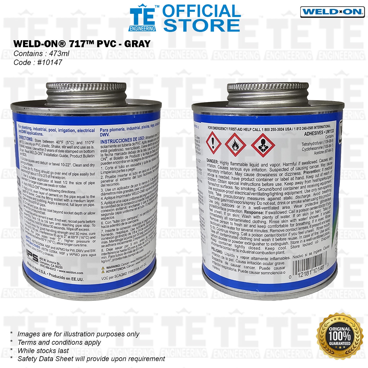Weld-On® 717™ PVC Cement- 473ml