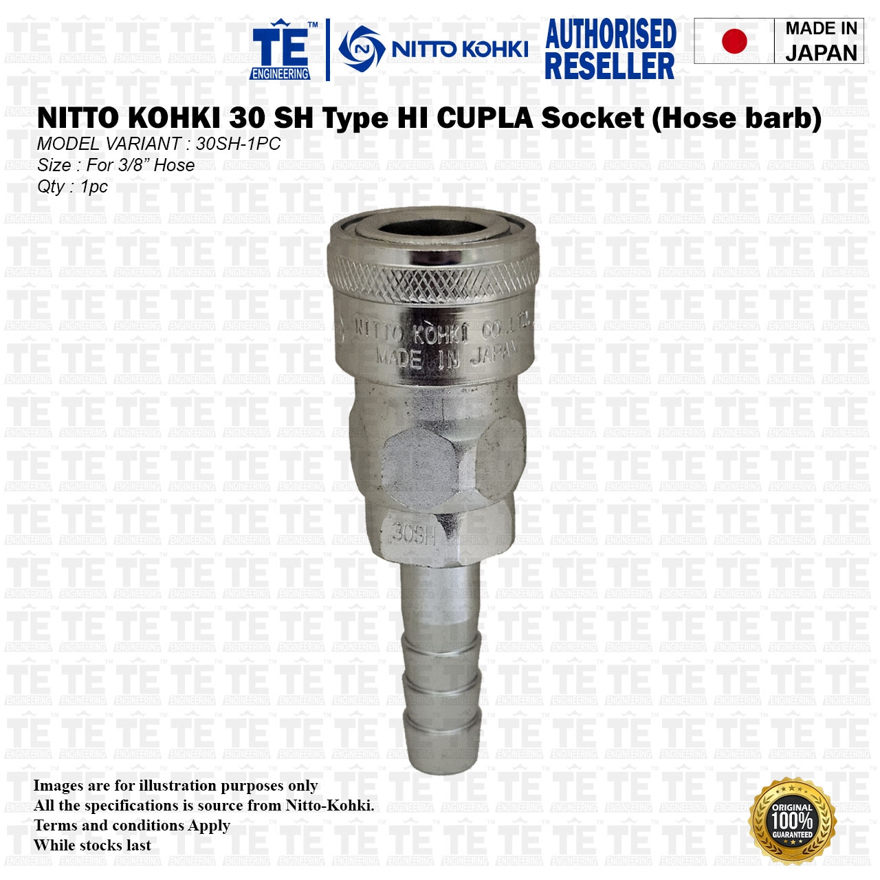 NITTO KOHKI SH Type Pneumatic Air Quick Coupler (HI CUPLA 20 SH, 30 SH ...