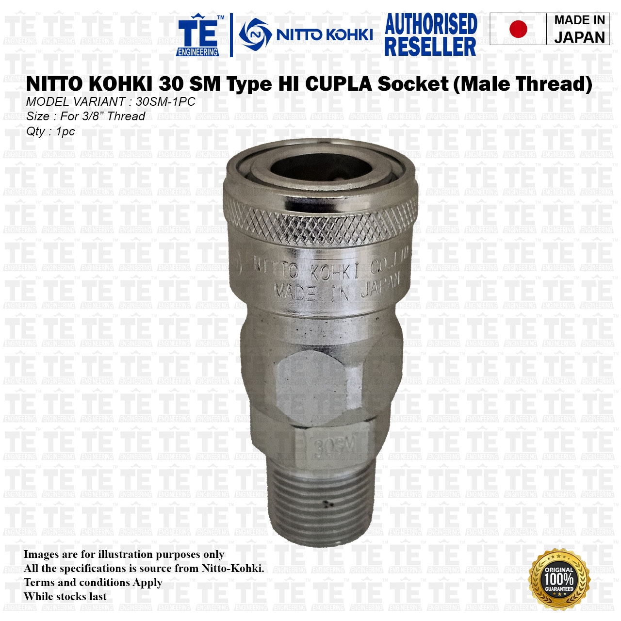 NITTO KOHKI SM Type Pneumatic Air Quick Coupler (HI CUPLA 20 SM, 30 SM ...