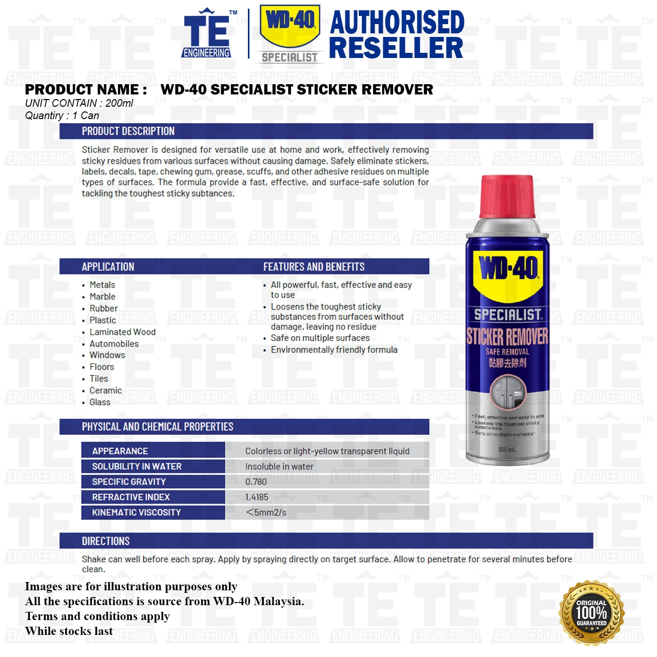 WD-40 SPECIALIST Sticker Remover 200ml