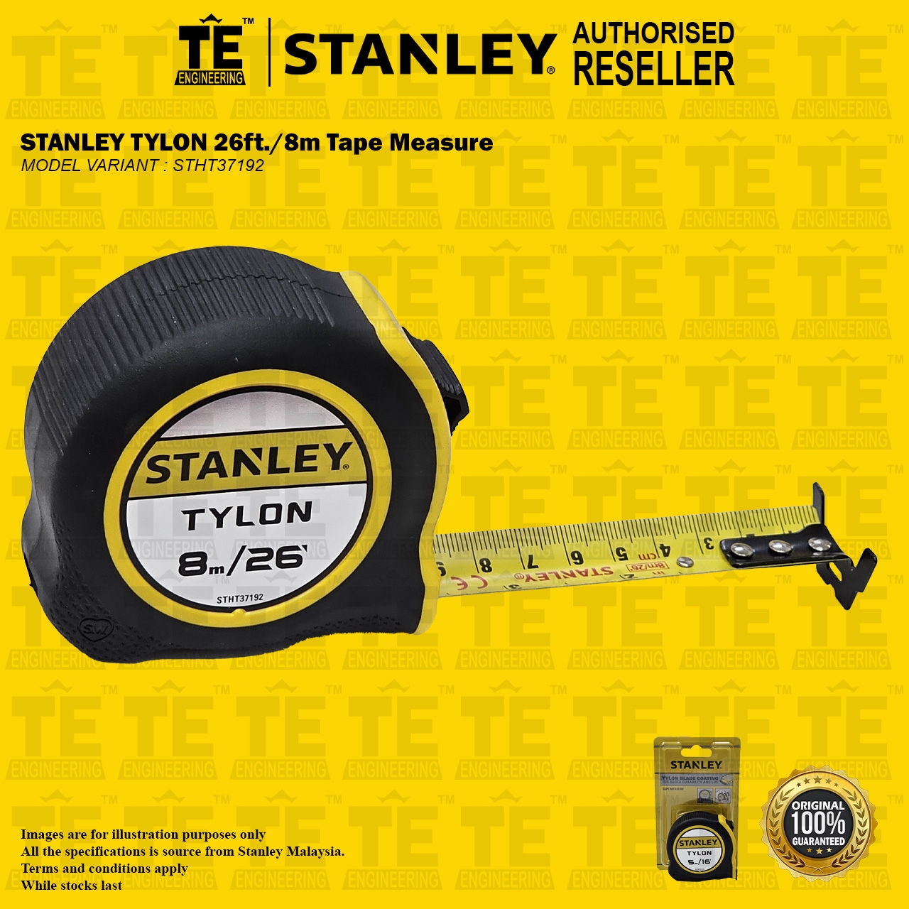 STANLEY 8m / 26ft TYLON Tape Measure STHT37192