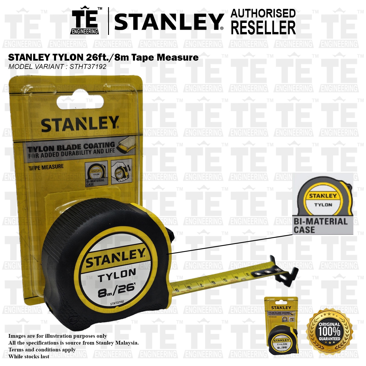 STANLEY 8m / 26ft TYLON Tape Measure STHT37192