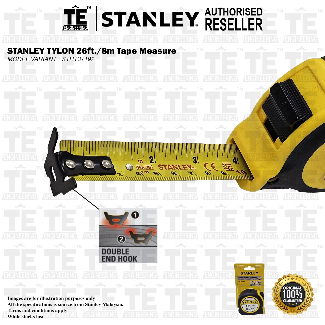 STANLEY 8m / 26ft TYLON Tape Measure STHT37192