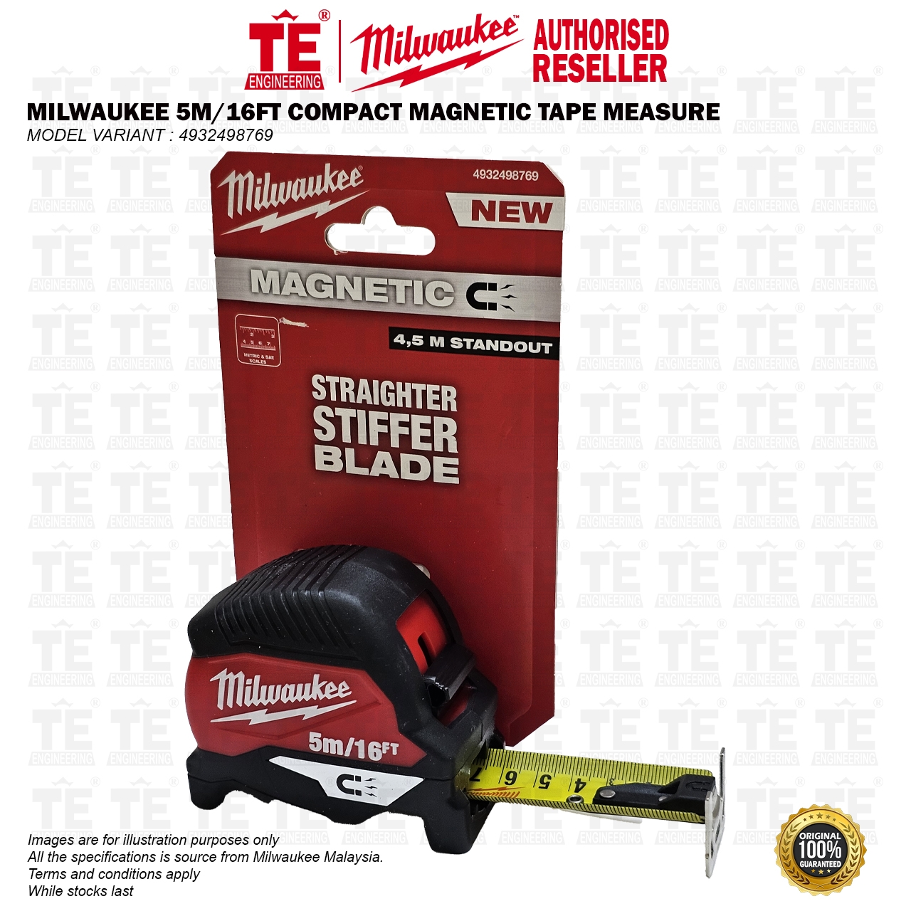 MILWAUKEE 5M / 16FT Compact Magnetic Tape Measure 4932498769