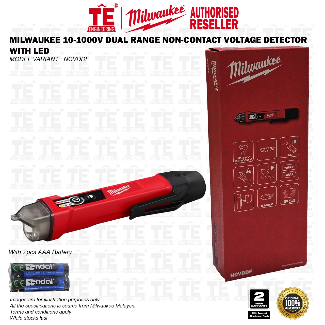 MILWAUKEE 10-1000V Dual Range Non-Contact Voltage Detector with LED NCVDDF
