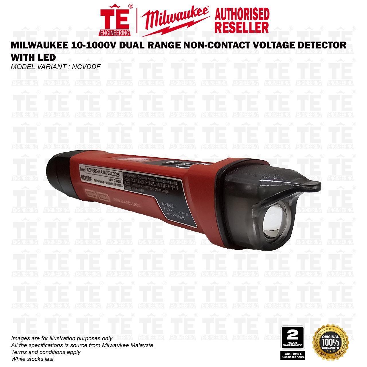 MILWAUKEE 10-1000V Dual Range Non-Contact Voltage Detector with LED NCVDDF