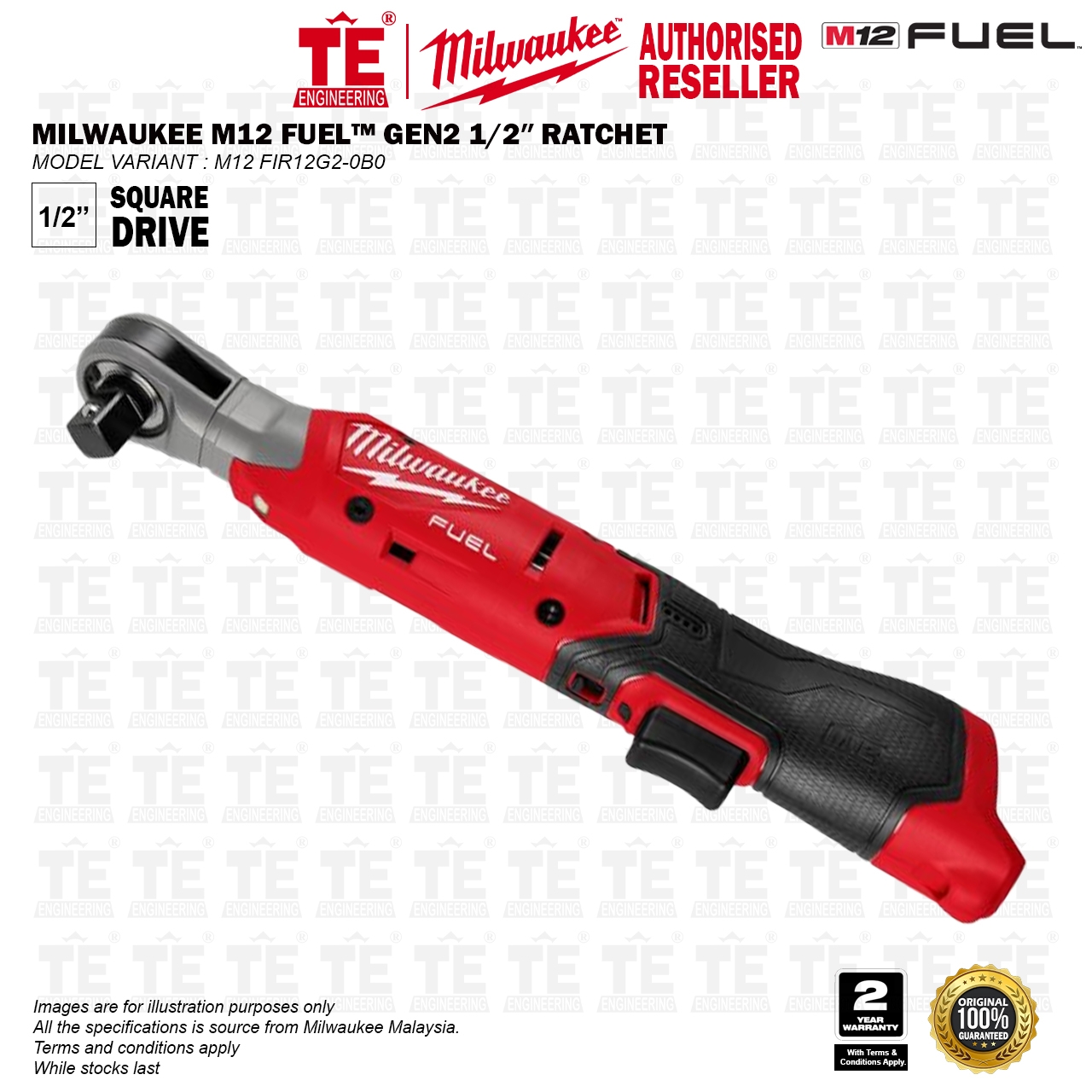 MILWAUKEE M12 FUEL GEN2 1/2″ Ratchet M12 FIR12G2-0B0