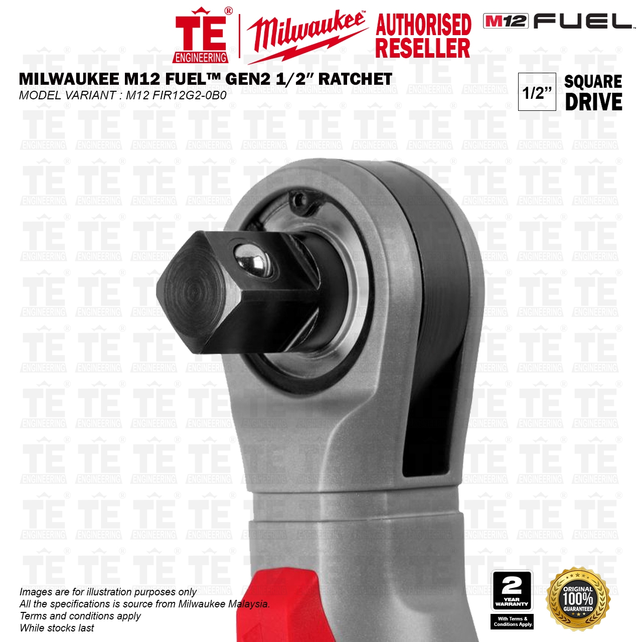 MILWAUKEE M12 FUEL GEN2 1/2″ Ratchet M12 FIR12G2-0B0