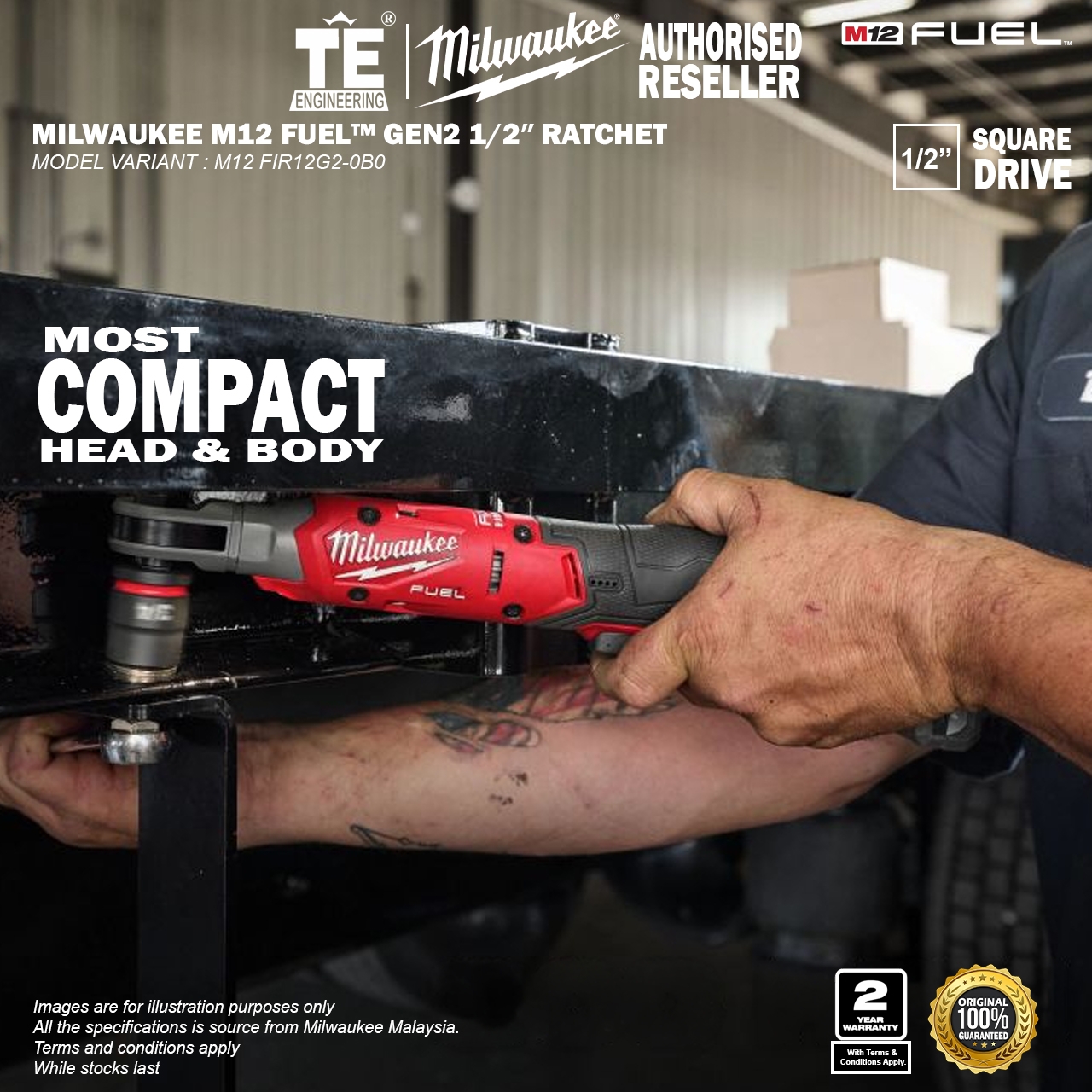 MILWAUKEE M12 FUEL GEN2 1/2″ Ratchet M12 FIR12G2-0B0