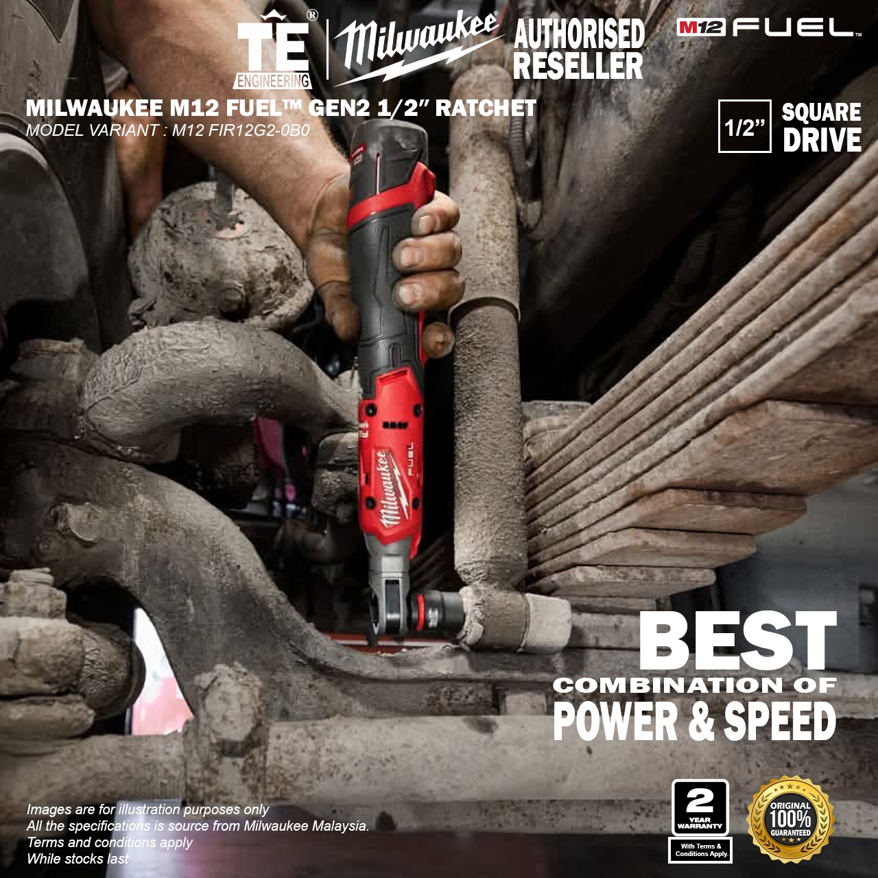 MILWAUKEE M12 FUEL GEN2 1/2″ Ratchet M12 FIR12G2-0B0