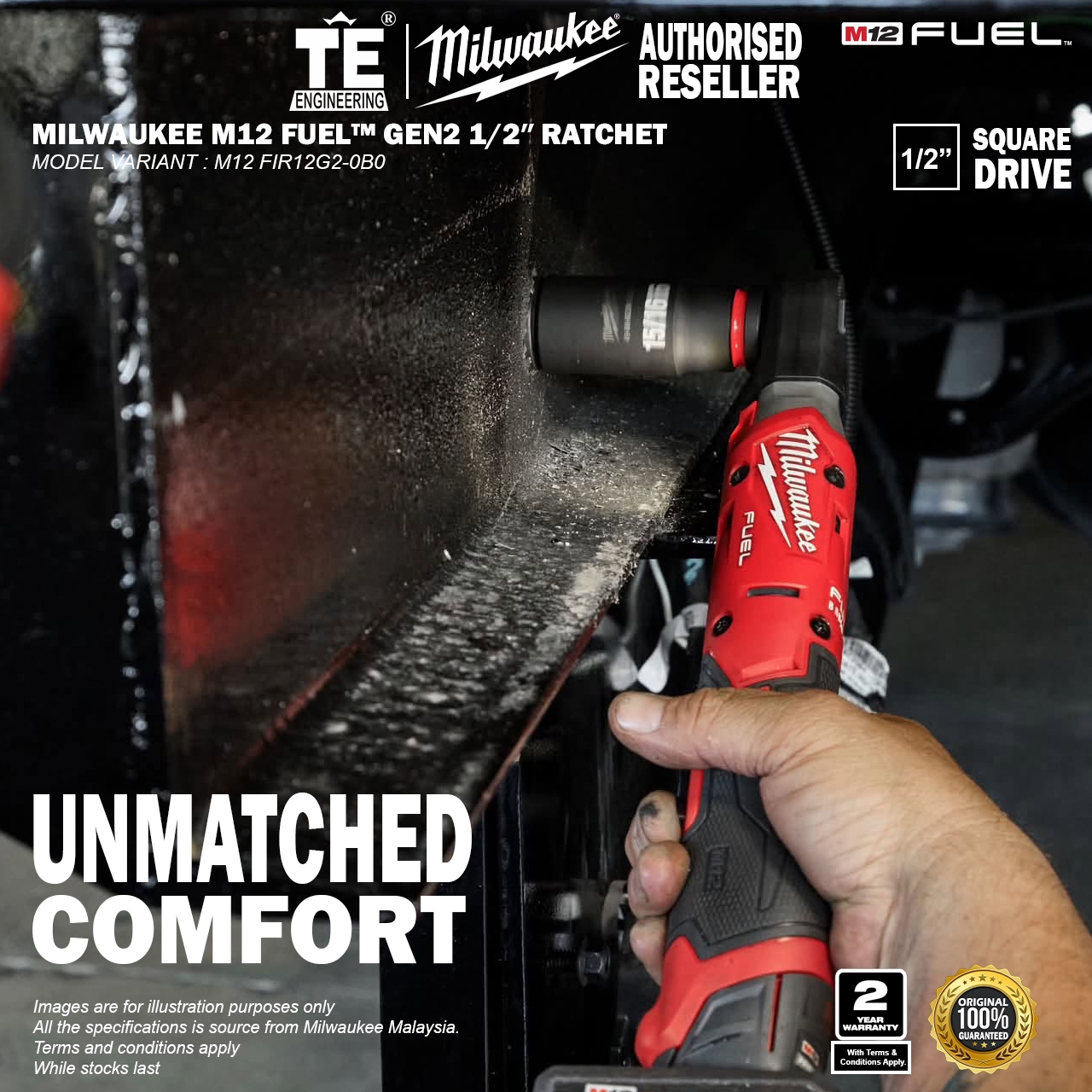 MILWAUKEE M12 FUEL GEN2 1/2″ Ratchet M12 FIR12G2-0B0